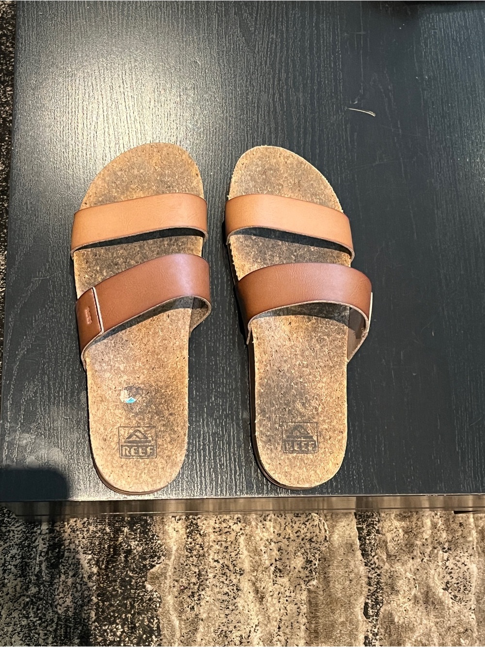 Reef Cushion Vista Double-Strap Slide Sandals (Espresso Duo)